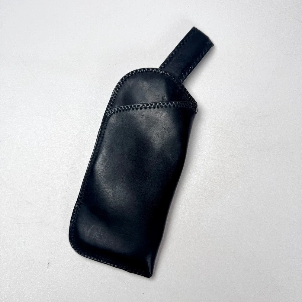 Vintage Swinger Leather Eyeglass Glasses Case Holder Belt Loop Clip Black Swivel